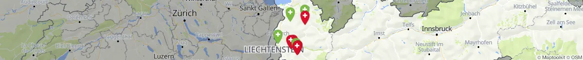Kartenansicht für Apotheken-Notdienste in der Nähe von Fontanella (Bludenz, Vorarlberg)